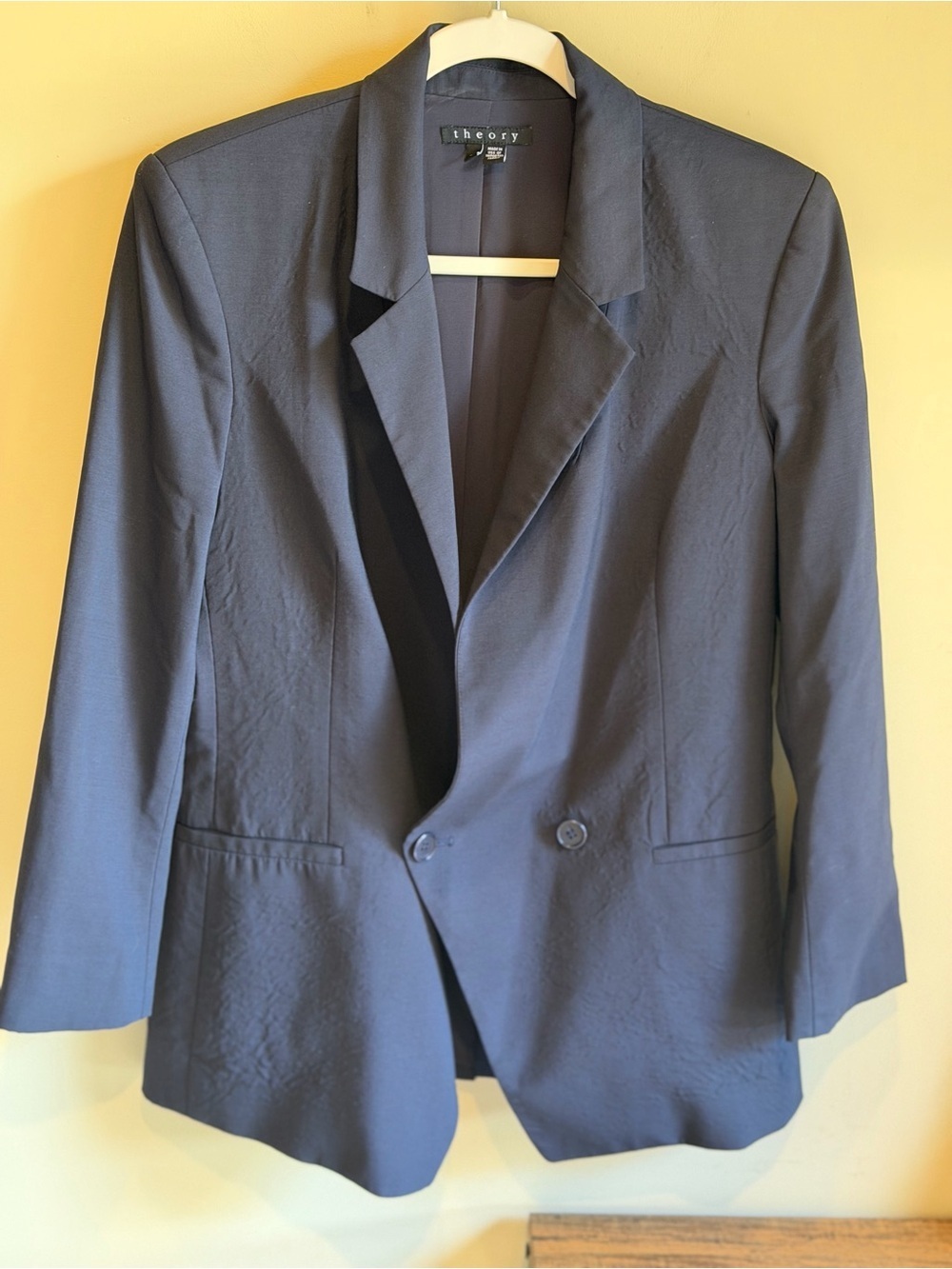 Theory Wool Blend Blazer | Classic Tailored Fit | Navy | Size 8
